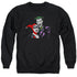 BATMAN/JOKER & HARLEY - ADULT CREWNECK SWEATSHIRT - BLACK