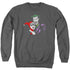 BATMAN/JOKER & HARLEY - ADULT CREWNECK SWEATSHIRT - CHARCOAL