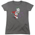 BATMAN/JOKER & HARLEY - S/S WOMENS TEE - CHARCOAL