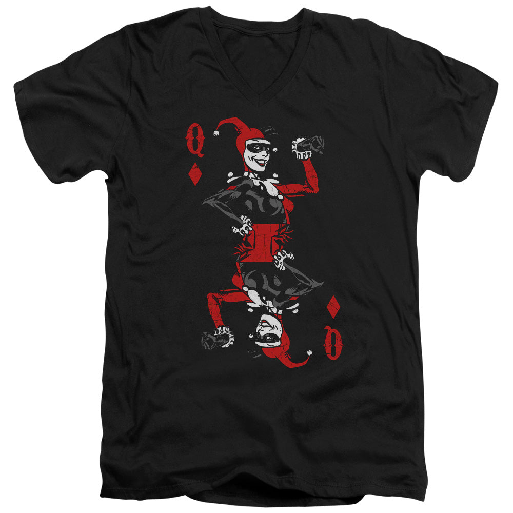 BATMAN/QUINN OF DIAMONDS - S/S ADULT V-NECK 30/1 - BLACK