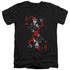 BATMAN/QUINN OF DIAMONDS - S/S ADULT V-NECK 30/1 - BLACK