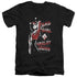 BATMAN/BAD GIRL - S/S ADULT V-NECK 30/1 - BLACK