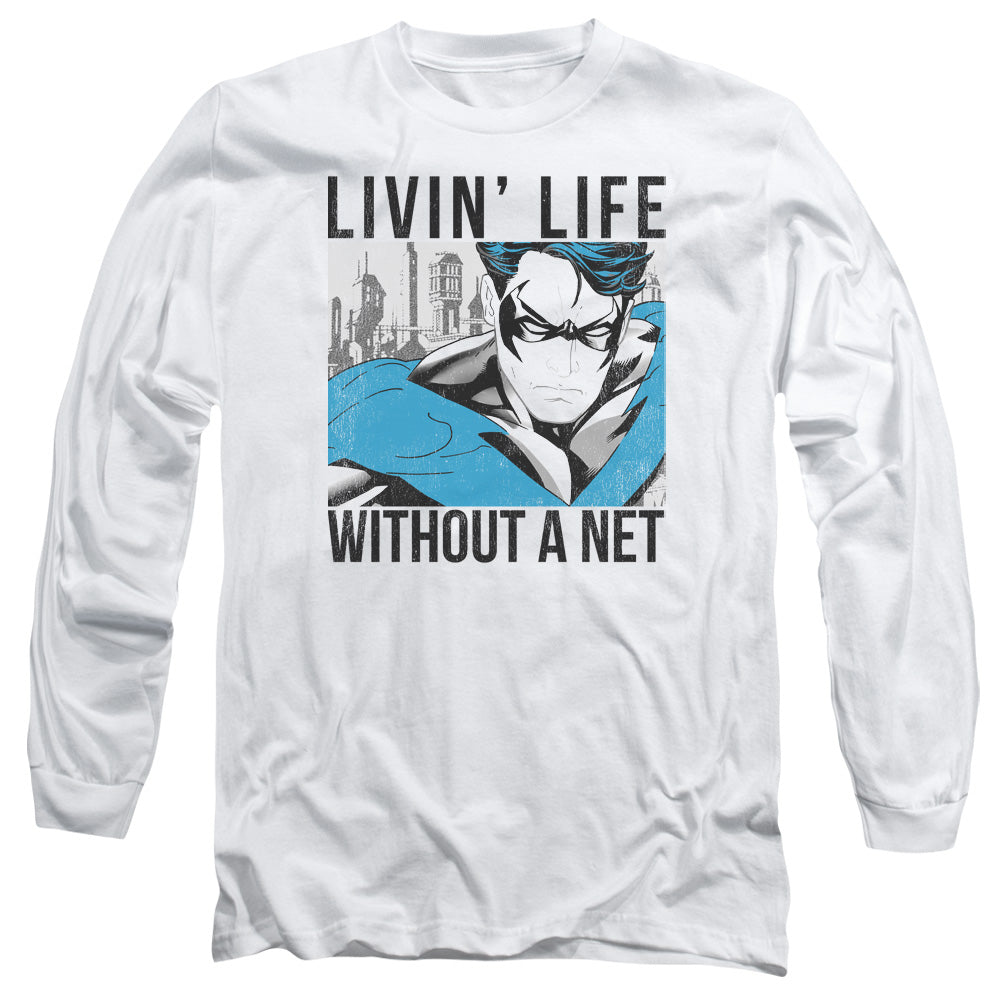 BATMAN/WITHOUT A NET -  L/S ADULT 18/1  - WHITE