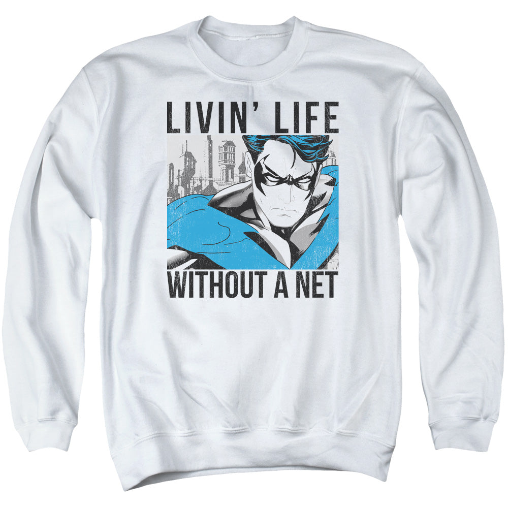 BATMAN/WITHOUT A NET - ADULT CREWNECK SWEATSHIRT - WHITE