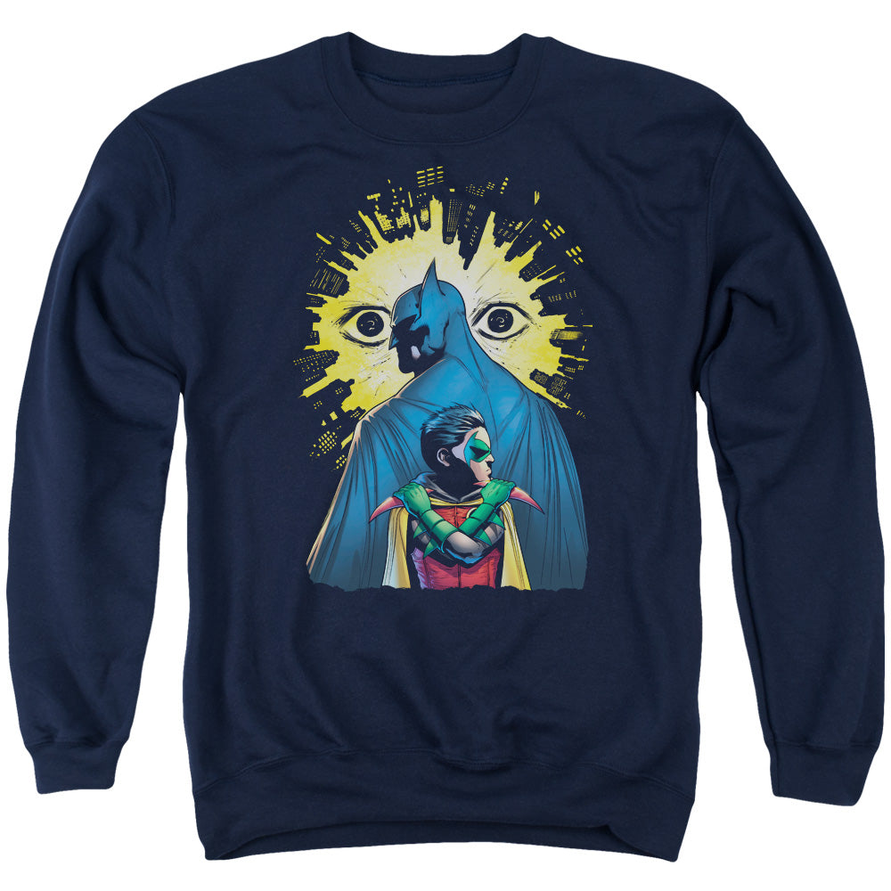 BATMAN/WATCHERS - ADULT CREWNECK SWEATSHIRT - NAVY