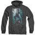 BATMAN/NIGHT LIGHT - ADULT HEATHER HOODIE - BLACK
