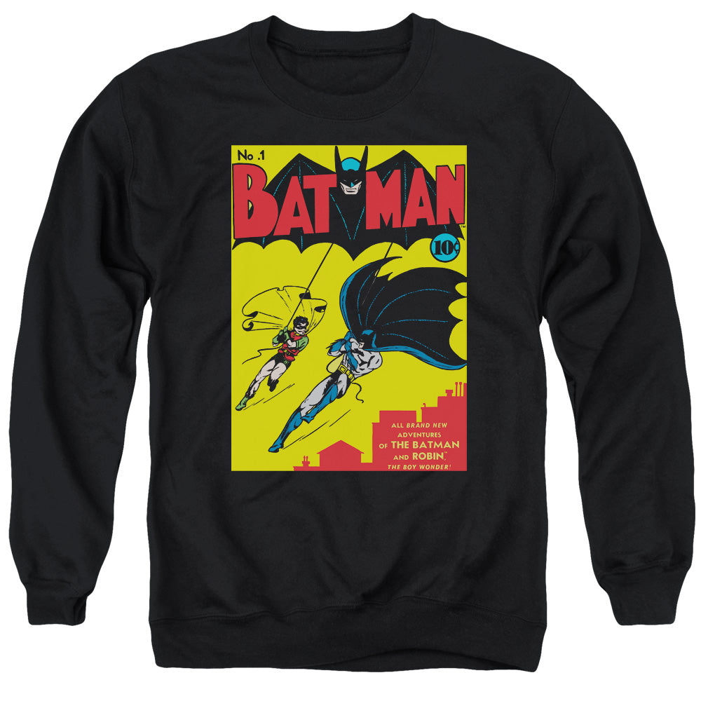 BATMAN/BATMAN FIRST - ADULT CREWNECK SWEATSHIRT - BLACK