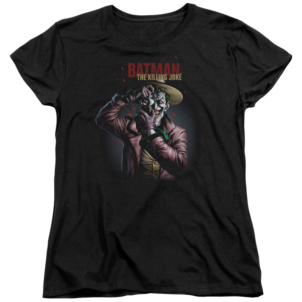 BATMAN/KILLING JOKE CAMERA - S/S WOMENS TEE - BLACK