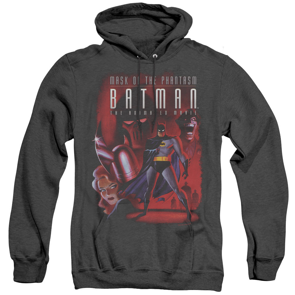 BATMAN/PHANTASM COVER - ADULT HEATHER HOODIE - BLACK