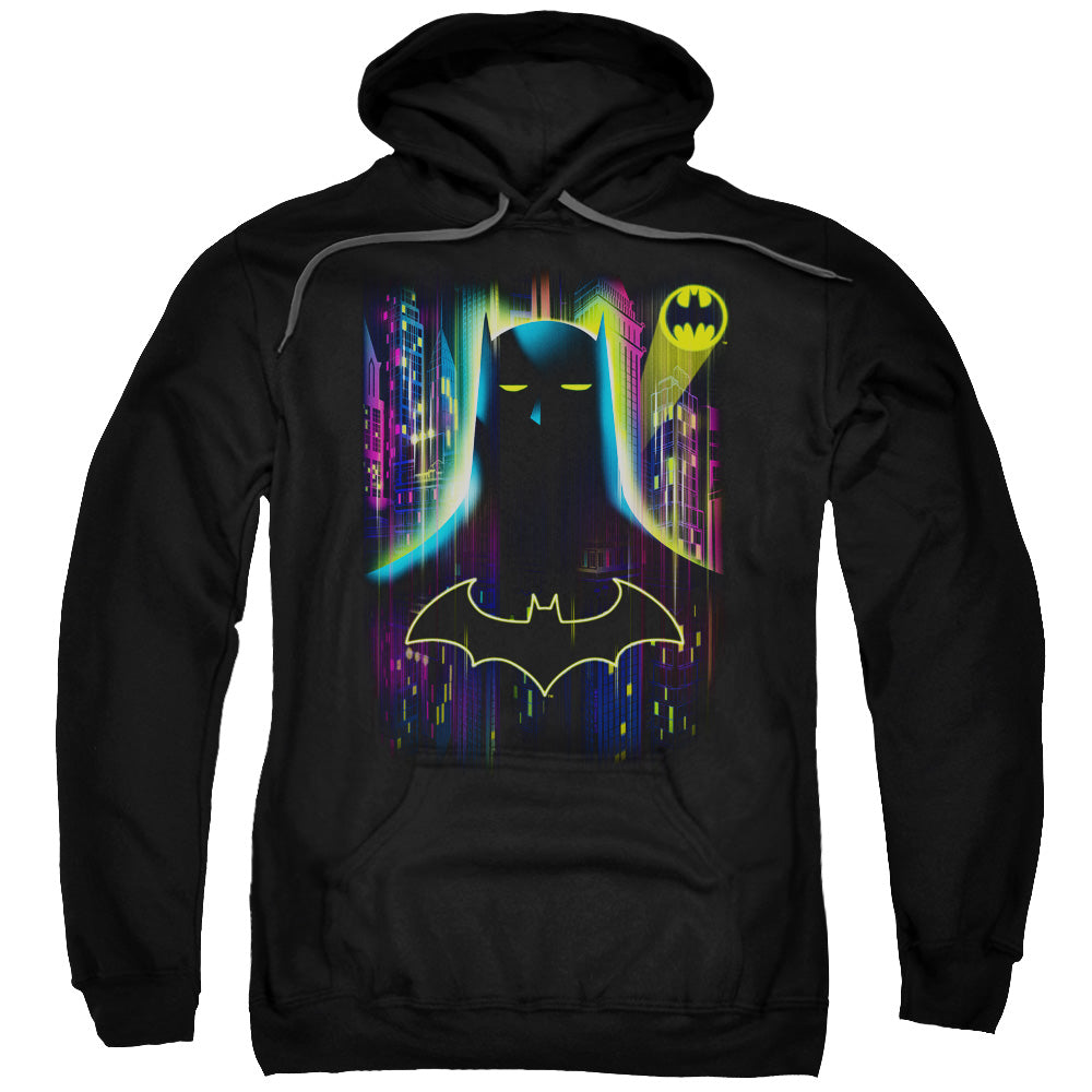 BATMAN/KNIGHT LIGHTS - ADULT PULLOVER HOODIE - BLACK