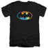 BATMAN/TIE DYE BATMAN LOGO - S/S ADULT V-NECK 30/1 - BLACK