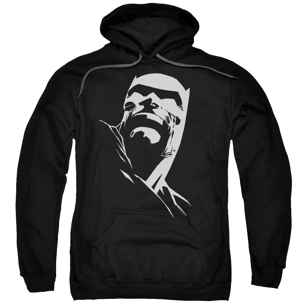 BATMAN/DKR HEAD - ADULT PULLOVER HOODIE - BLACK