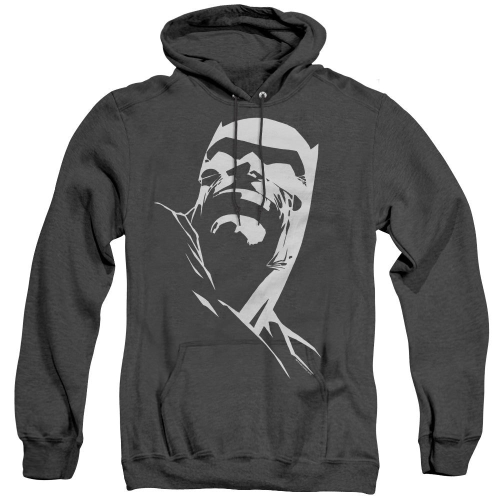 BATMAN/DKR HEAD - ADULT HEATHER HOODIE - BLACK