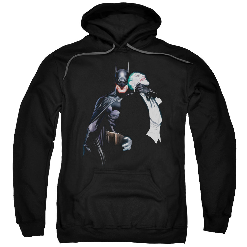 BATMAN/JOKER CHOKE - ADULT PULLOVER HOODIE - BLACK