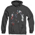 BATMAN/JOKER HARLEY CHOKE - ADULT HEATHER HOODIE - BLACK