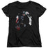BATMAN/JOKER HARLEY CHOKE - S/S WOMENS TEE - BLACK