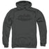 BATMAN/NEWSPRINT LOGO - ADULT PULLOVER HOODIE - CHARCOAL