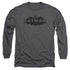 BATMAN/NEWSPRINT LOGO - L/S ADULT 18/1 - CHARCOAL