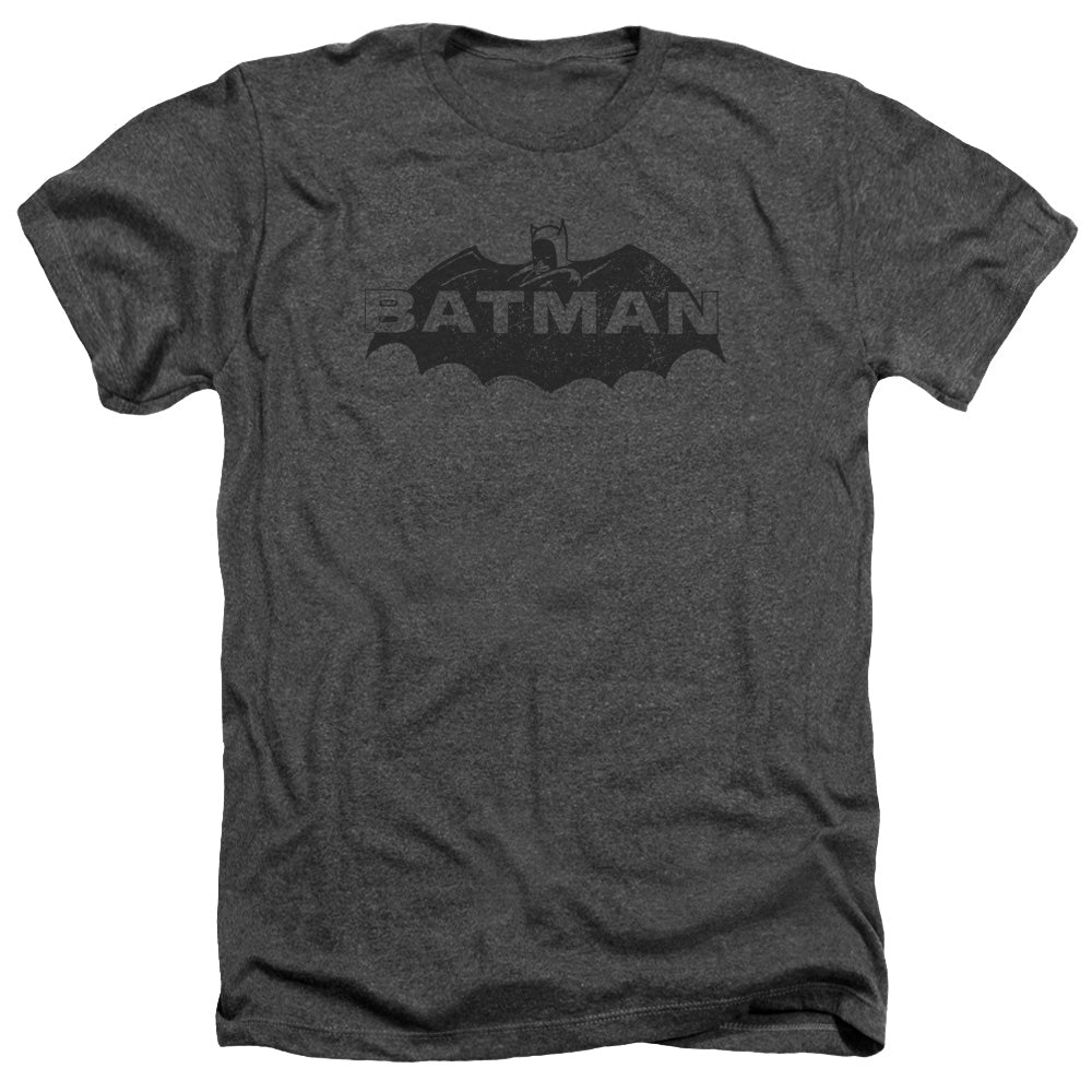 BATMAN/NEWSPRINT LOGO - ADULT HEATHER - CHARCOAL