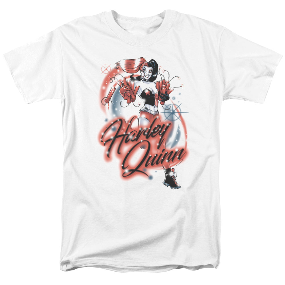 BATMAN/HARLEY AIRBRUSH - S/S ADULT 18/1 - WHITE