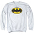 BATMAN/AIRBRUSH BAT SYMBOL - ADULT CREWNECK SWEATSHIRT - WHITE