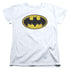 BATMAN/AIRBRUSH BAT SYMBOL - S/S WOMENS TEE - WHITE