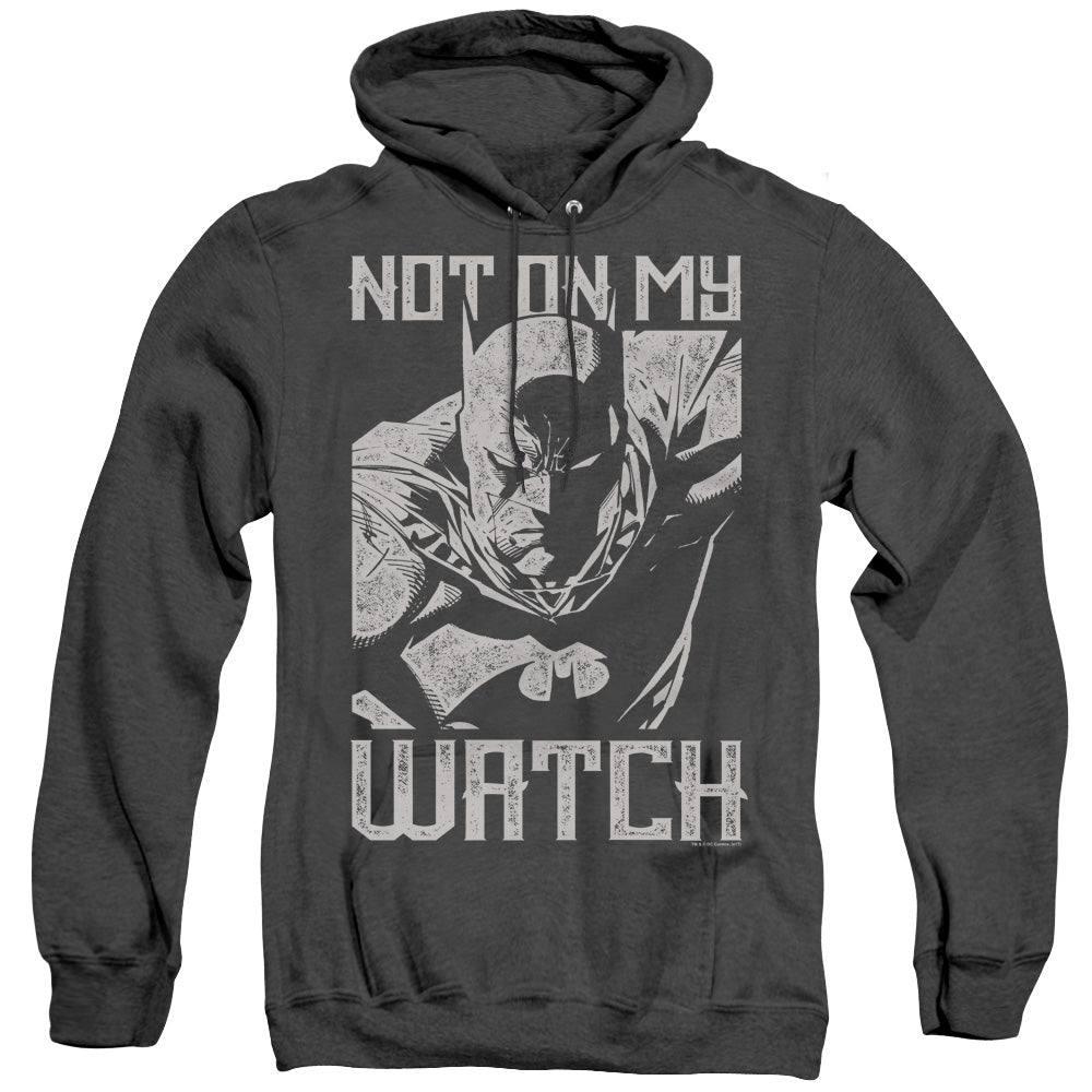 BATMAN/WATCH - ADULT HEATHER HOODIE - BLACK