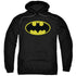BATMAN/CLASSIC LOGO - ADULT PULLOVER HOODIE - BLACK