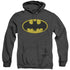 BATMAN/CLASSIC LOGO - ADULT HEATHER HOODIE - BLACK