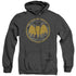 BATMAN/VINTAGE SYMBOL COLLAGE - ADULT HEATHER HOODIE - BLACK