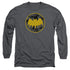 BATMAN/VINTAGE SYMBOL COLLAGE - L/S ADULT 18/1 - CHARCOAL