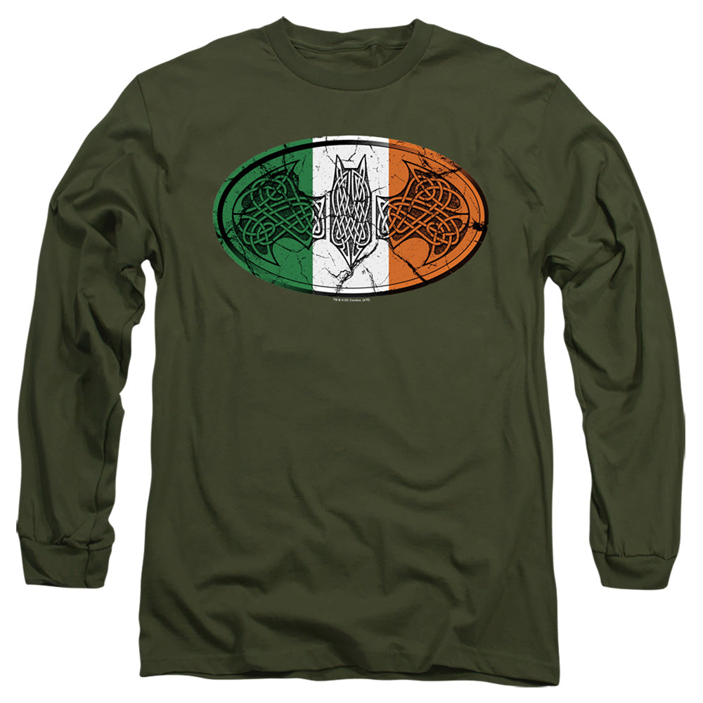 BATMAN/IRISH CELTIC SYMBOL - L/S ADULT 18/1 - MILITARY GREEN
