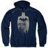 BATMAN/GOLD SILHOUETTE - ADULT PULLOVER HOODIE - NAVY