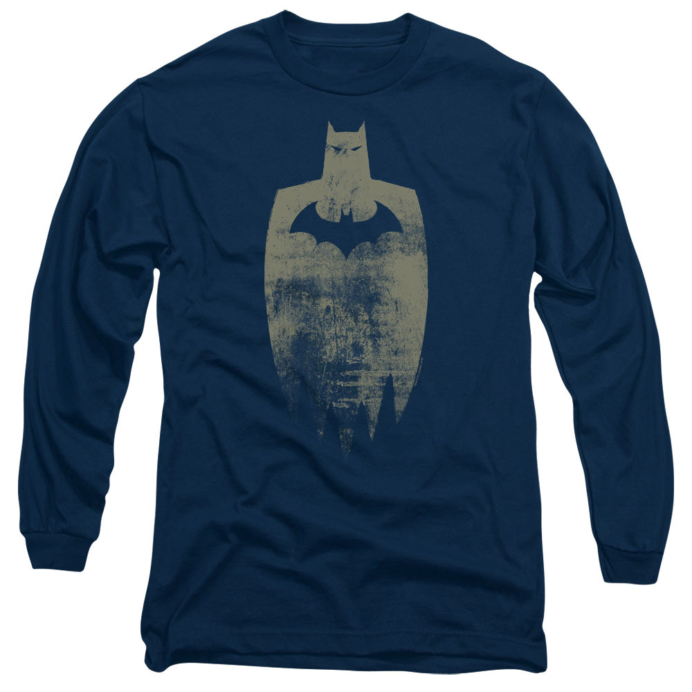 BATMAN/GOLD SILHOUETTE - L/S ADULT 18/1 - NAVY