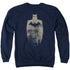 BATMAN/GOLD SILHOUETTE - ADULT CREWNECK SWEATSHIRT - NAVY