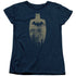 BATMAN/GOLD SILHOUETTE - S/S WOMENS TEE - NAVY