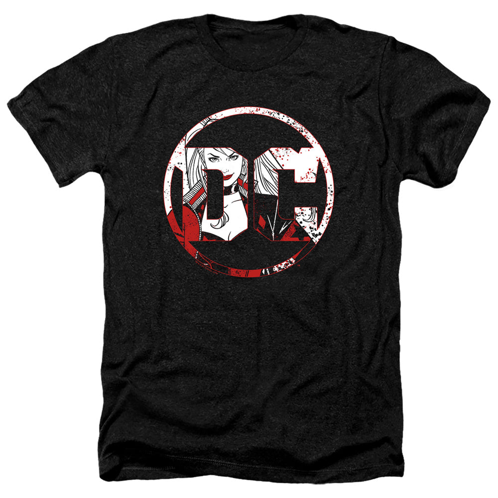 BATMAN/DC LOGO HARLEY - ADULT HEATHER - BLACK