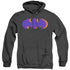 BATMAN/TRI COLORED SYMBOL - ADULT HEATHER HOODIE - BLACK