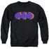 BATMAN/TRI COLORED SYMBOL - ADULT CREWNECK SWEATSHIRT - BLACK