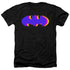 BATMAN/TRI COLORED SYMBOL - ADULT HEATHER - BLACK