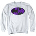 BATMAN/SPLIT SYMBOL - ADULT CREWNECK SWEATSHIRT - WHITE