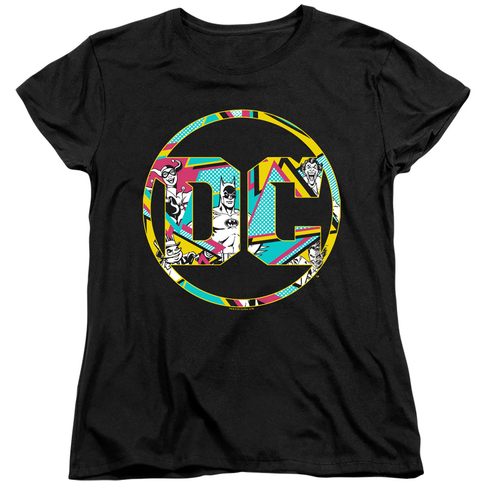 BATMAN/80S BAT LOGO - S/S WOMENS TEE - BLACK