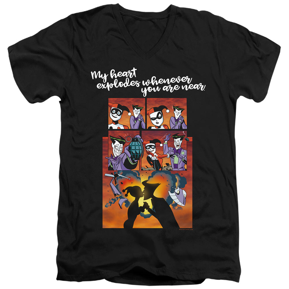 BATMAN/EXPLODE - S/S ADULT V-NECK 30/1 - BLACK