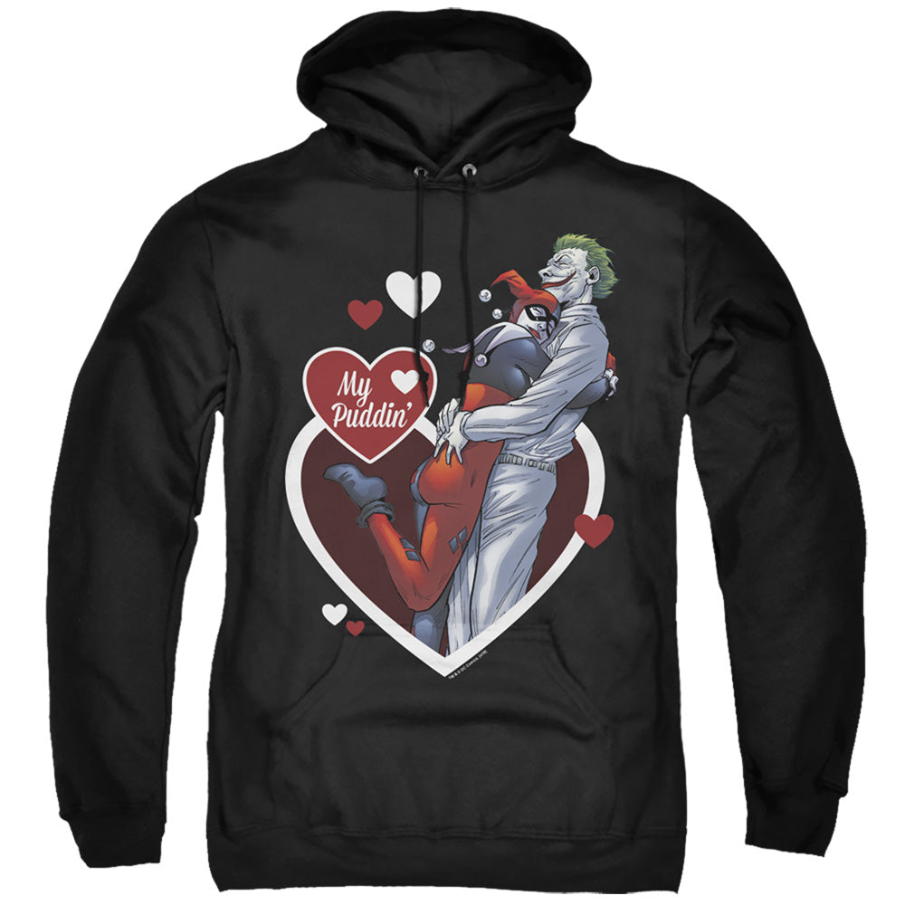 BATMAN/MY PUDDIN - ADULT PULLOVER HOODIE - BLACK