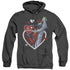 BATMAN/MY PUDDIN - ADULT HEATHER HOODIE - BLACK
