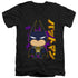 BATMAN/CUTE KANJI - S/S ADULT V-NECK 30/1 - BLACK