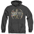 BATMAN/80TH SHIELD - ADULT HEATHER HOODIE - BLACK