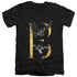 BATMAN/B - S/S ADULT V-NECK 30/1 - BLACK