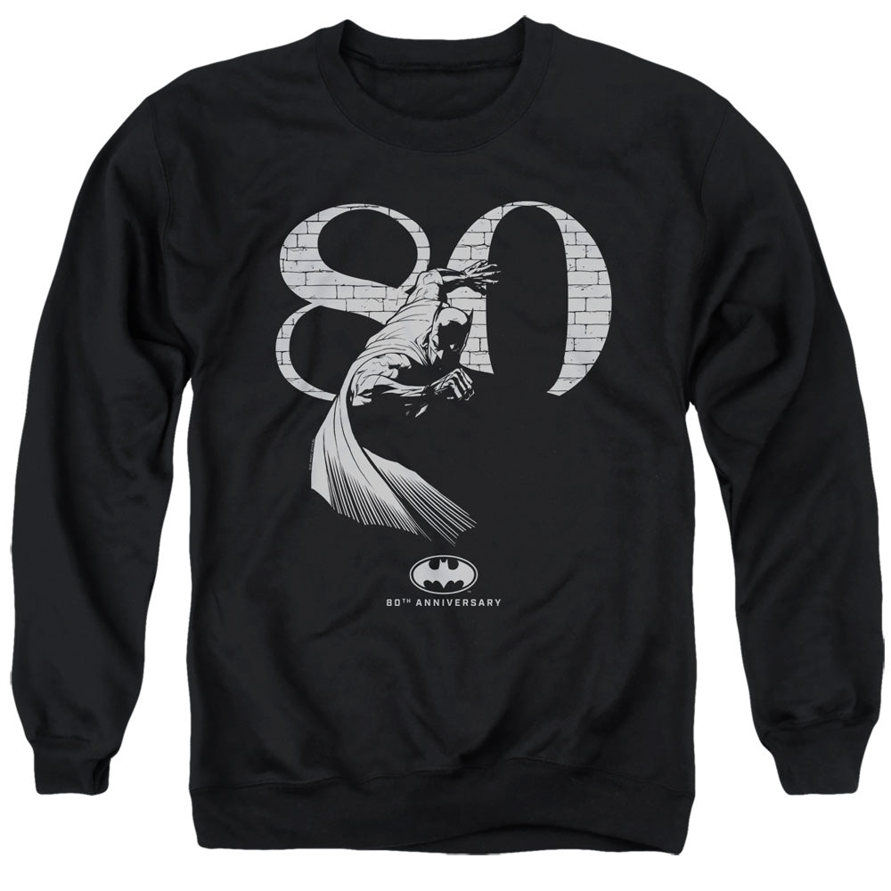 BATMAN/80 WALL - ADULT CREWNECK SWEATSHIRT - BLACK
