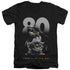 BATMAN/BIG 80 - S/S ADULT V-NECK 30/1 - BLACK